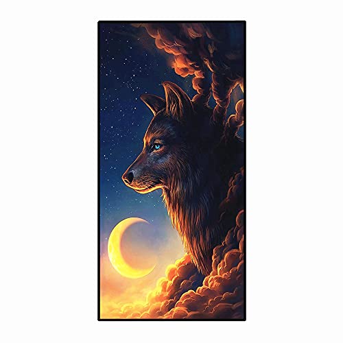 Strandtuch Microfaser Extra Groß 3D Muster XL XXL Frottee Kinder Teenager Jungen Herren Bunt Tiger Löwe Wolf Tier Motiv Handtuch Badetuch Stranddecke Surfen Schwimmen Kuscheldecke (150 x 200 cm,Gelb) von PEIHUODAN