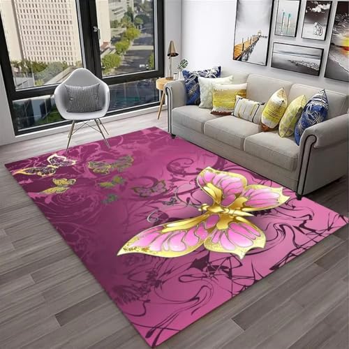 Traumhaft Schmetterling Sternenlicht Blau Violett Bereich Teppich Modern Dekoration Flanell Rutschfest Teppich für Wohnzimmer Schlafzimmer Arbeitszimmer Spielzimmer, Badematte, 120x160 cm, Color6 Traumhaft Schmetterling Sternenlicht Blau Violett Bereich Teppich Modern Dekoration Flanell Rutschfest Teppich für Wohnzimmer Schlafzimmer Arbeitszimmer Spielzimmer, Badematte, 120x160 cm, Color6 von PEIHUODAN