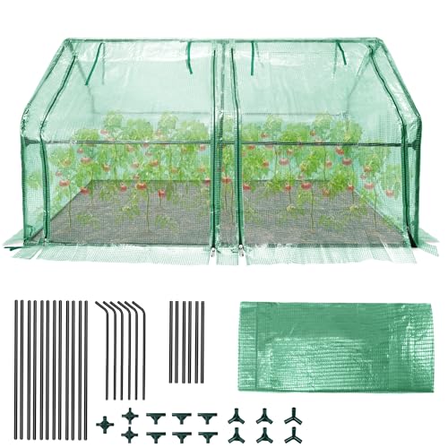 PEILU Foliengewächshaus 180x90x90cm Mini Gartengewächshäuser 140g/m² HDPE Folie Regenschutz Tomatengewächshaus mit Aufrollbares Tür wasserdichte Treibhaus Insektenschutz Tomatenhaube für Pflanzen von PEILU
