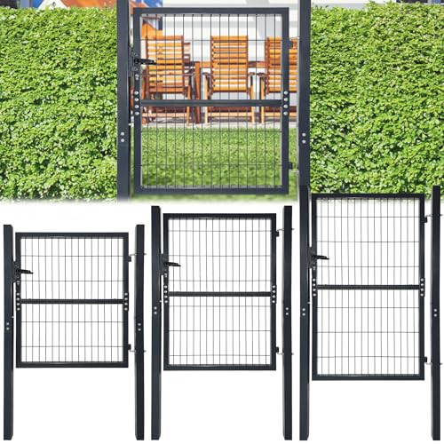 PEILU Gartentor 100x100cm Gartentür Verzinktem Metall Doppelstabmattenzaun Set Anthrazit Flügeltore inkl. Pfosten, Schloss, Türklinke & Schlüssel Stabmattenzaun Zauntor für Garten Hof PEILU Gartentor 100x100cm Gartentür Verzinktem Metall Doppelstabmattenzaun Set Anthrazit Flügeltore inkl. Pfosten, Schloss, Türklinke & Schlüssel Stabmattenzaun Zauntor für Garten Hof von PEILU