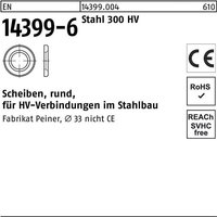 Scheibe EN 14399-6 rund 12 (13x24x 3) Stahl 300 HV von PEINER