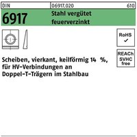 Unterlegscheibe DIN 6917 ÜH vierkant keilförmig 23 Stahl C45 feuerverzinkt von PEINER