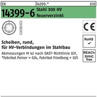 Scheibe en 14399-6 rund 27 (28x50x5) Stahl 300 hv feuerverzinkt von PEINER