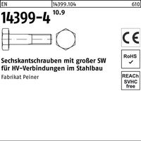 Peiner - en 14399-4 Sechskant-Schaftschraube M16x45 Stahl 10.9 blank Peiner - en 14399-4 Sechskant-Schaftschraube M16x45 Stahl 10.9 blank von PEINER