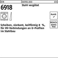 Unterlegscheibe DIN 6918 ÜH vierkant keilförmig 28 Stahl C45 von PEINER