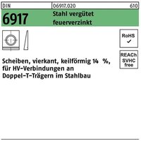 Peiner - Unterlegscheibe din 6917 üh vierkant keilförmig 17 Stahl C45 feuerverzinkt von PEINER