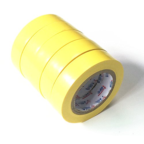 PEIUJIN Isolierband Elektriker Klebe Elektrisches Band Klebeband Tape PVC,5 Rollen 15mm x 10m - grün,schwarz,rot,blau,gelb (Gelb 5 Rollen) von PEIUJIN