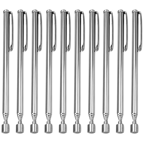 10 Stück Teleskop Magnetstab 12,5-65cm Magnetstab Ausziehbar Edelstahl Magnetheber Teleskop Telescopic Magnetic Pickup Tool zum Aufnehmen von Muttern Bolzen Schrauben (10PCS) von PEIZHIYC