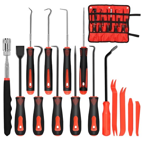 15 Stück Präzisions-Haken- und Dietrich-Set Chrom-Vanadium-Stahl Mini Pick und Haken Set Pick Set Werkzeug Elektrisch zum Entfernen von Schläuchen und Dichtungen Autoreparatur von PEIZHIYC