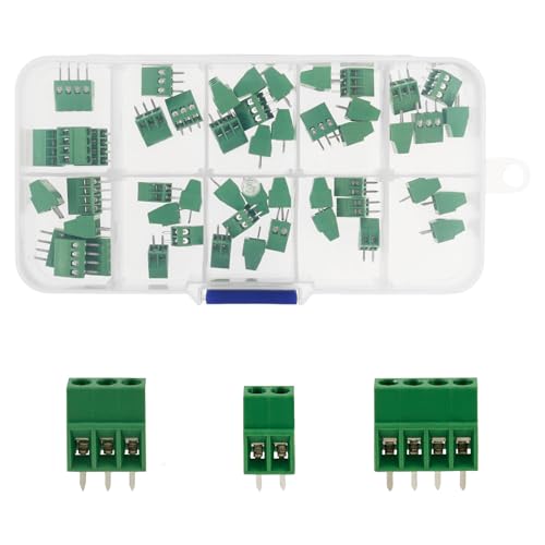 50 Stück PCB Mount Screw Terminal Block 0.1" Pitch 2.54mm PCB Schraubklemmen Schraubklemmenblock 2/3/4 Pin Terminal Block Steckverbinder für 18AWG-26AWG Kabel 50 Stück PCB Mount Screw Terminal Block 0.1" Pitch 2.54mm PCB Schraubklemmen Schraubklemmenblock 2/3/4 Pin Terminal Block Steckverbinder für 18AWG-26AWG Kabel von PEIZHIYC