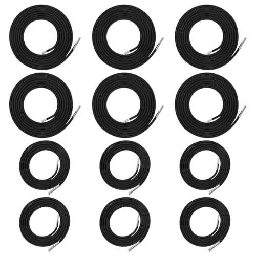PEIZHIYC 12 Stück Elastische Schnur für Sonnenliege, 1.4M + 2.2M Gummiband für Liegestuhl Schwarz Gummischnur für Relax-Liegestuhl, Zero Gravity Gartenstuhl, Sonnenliege von PEIZHIYC