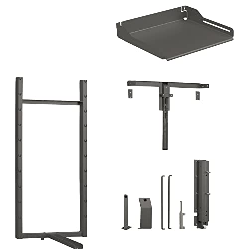 PEKA 100.0832.43 Hochschrankauszug-Set Pleno Standard, Küchenschrank-Auszug für KB 450mm inkl. 4-Tablare, Stahl anthrazit, Silber, Höhe 1300 mm von PEKA