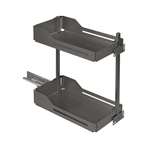 PEKA 200.2444.43 Unterschrankauszug Snello Libell Comfort, für Küchenschrank KB 300mm inkl. 2 Tablare, Stahl anthrazit, Silber, 300 mm von PEKA