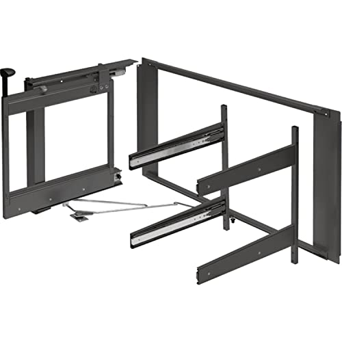 PEKA 300.0580.43 Eckschrank-Schwenkauszug Libell Magic Corner Comfort, Richtung rechts Soft-Stopp 900mm Stahl anthrazit, Silber, KB 900 mm von PEKA