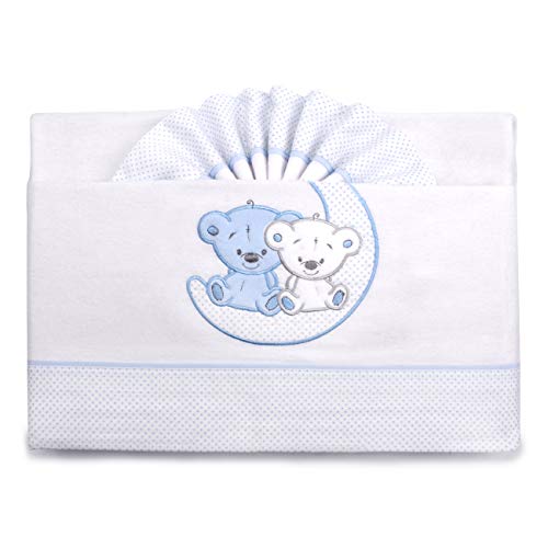 PEKITAS Bebe Flanell-Bettwäsche-Set, 3-teilig, für Kinderbett, 60 x 120 cm, 100% Baumwolle, Blau, hergestellt in Portugal PEKITAS Bebe Flanell-Bettwäsche-Set, 3-teilig, für Kinderbett, 60 x 120 cm, 100% Baumwolle, Blau, hergestellt in Portugal von PEKITAS