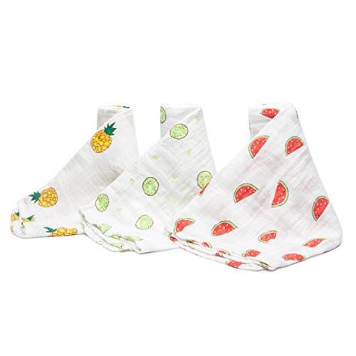 PEKITAS Mullwindeln extra groß | Musselin Decken aus 100% weicher und seidiger Baumwolle | Musselin-Tücher für Babys Qualität | atmungsaktive Wickeldecken und Wickeln 3er-Set, Obstserie PEKITAS Mullwindeln extra groß | Musselin Decken aus 100% weicher und seidiger Baumwolle | Musselin-Tücher für Babys Qualität | atmungsaktive Wickeldecken und Wickeln 3er-Set, Obstserie von PEKITAS