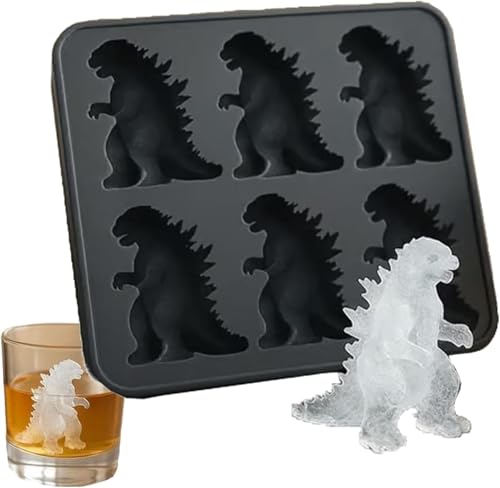 3D Silikon Hund Form Eistafel, Französische Bulldog Eis Form, Spaß Tier Form Popsicle Formen, niedliche Neuheit Hund Eis Maker Geschenk, für Whisky Party Getränke (Godzilla) von PEKJDS