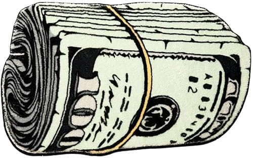 PEKJDS 100-Dollar Bill Teppich, Kunstgeld Kreativer Teppich Gemütliche weiche Schlafzimmer Teppiche Nachttisch Teppiche, Wohnzimmer Dekoration Teppich Bad Tür Matte (15.75 x 23.62 inch/40 x 60cm) von PEKJDS