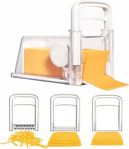 PEKJDS 4 in 1 Käseschneider, Butter Slicer Aufbewahrungsbox, Käsereibe mit Griff, Käseschneider 4-in-1,Käseschneider geschnitten in Shreds Schneidewerkzeug, Home Käseschneider von PEKJDS