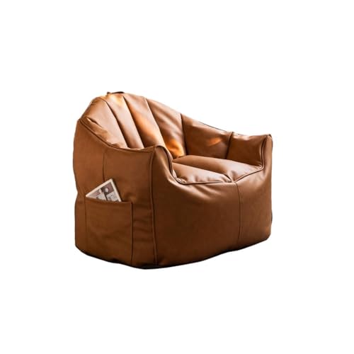 PEKJI Lazy Sitzsack-Sofa mit Füllung, Schlafzimmer-Leder-Loungesessel, Wohnzimmer-Sitzsack-Stuhl, Tatami-Balkon-Bodensessel von PEKJI