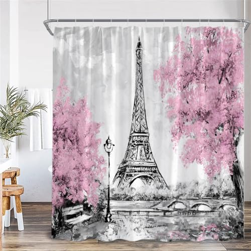 Duschvorhang Kunst Polyester Stoff Badezimmer Vorhang Dekor, 205K, 180x230cm, 70x90in von PEKMAR