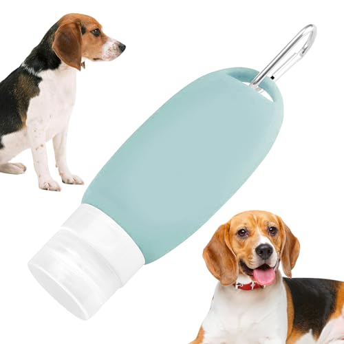 Futtertube zum Befüllen Hund,90 ml auslaufsichere befüllbare Reiseschläuche für Hundefutter,Ersatzschläuche für Reiseflüssigkeiten mit Karabiner, zusammendrückbare,nachfüllbare Füllflaschen für Hunde von PEKMAR