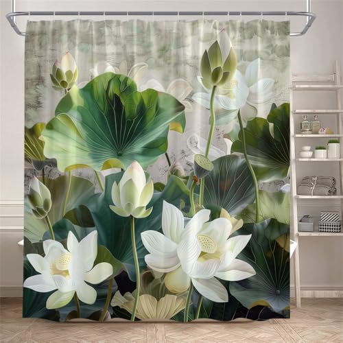 PEKMAR Duschvorhänge im Stil Blumen Pflanzen Landschaft Home Badezimmer Dekor Badvorhang mit Haken, 557MC, 180 x 210 cm, 70 x 83 Zoll von PEKMAR