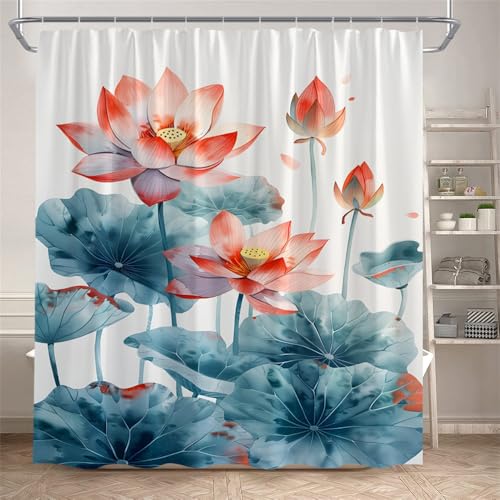 PEKMAR Duschvorhänge im Stil Blumen Pflanzen Landschaft Home Badezimmer Dekor Badvorhang mit Haken, 7907AM, 240 x 180 cm, 94 x 70 Zoll von PEKMAR
