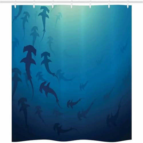 PEKMAR Duschvorhang, Ozean-Stoff, Badezimmer-Dekor-Set mit Haken, 82786J, 180 x 200 cm, 70 x 78 Zoll von PEKMAR