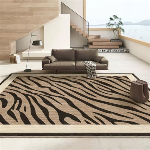 PEKMAR Licht Wohnzimmer voller Teppich Bodenmatte gestreift schwarz und weiß Sofa Couchtisch Teppich Schlafzimmer dekorativer Teppich, 08.500 mm x 800 mm von PEKMAR