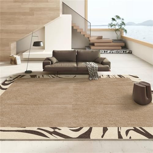 PEKMAR Licht Wohnzimmer voller Teppich Bodenmatte gestreift schwarz und weiß Sofa Couchtisch Teppich Schlafzimmer dekorativer Teppich,04,500mmx800mm von PEKMAR