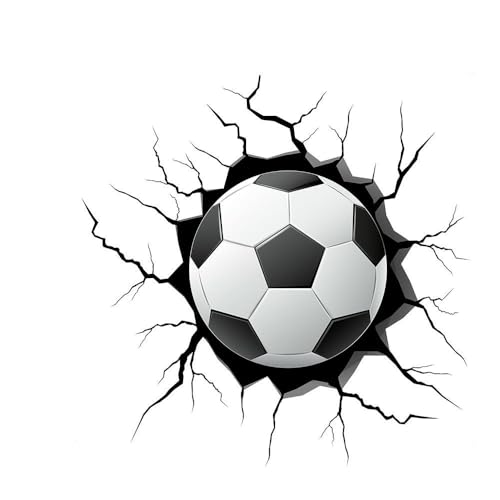Gebrochene Wand Riss Fußball Feuer Basketball Feuer Pvc Wandtattoo Wohnzimmer Schlafzimmer Kinderzimmer Dekoration von PEKNUX