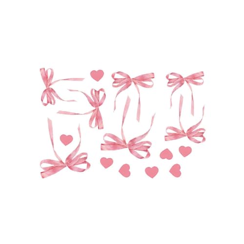 Kreative Rosa Schleife Herz Aufkleber Kleiderschrank Aufkleber Girly Herz Schlafzimmer Wandtattoo Liebe Bild von PEKNUX
