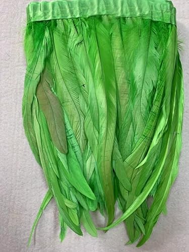 PEKNUX DIY Federschmuck Bunte Federrock Dekoration 1M Grüner Hahnenschwanz 25-30Cm von PEKNUX