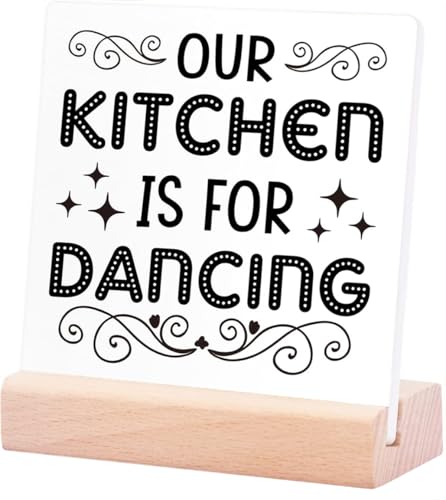 Lustiges Küchenschild aus Holz, Aufschrift "Our Kitchen Is For Dancing", für Zuhause, Regal, Bauernhaus, Küche, Tisch, Schreibtisch, Dekoration, V637 Lustiges Küchenschild aus Holz, Aufschrift "Our Kitchen Is For Dancing", für Zuhause, Regal, Bauernhaus, Küche, Tisch, Schreibtisch, Dekoration, V637 von PELABE