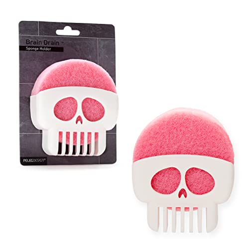 PELEG DESIGN - Brain Drain Schwammhalter | Lustige Halterung für Schwämme | Abtropfgestell | Küchen Organizer | Halterung mit Saugnapf für Küche & Badezimmer | Geschenk an Weihnachten, Geburtstag von PELEG DESIGN