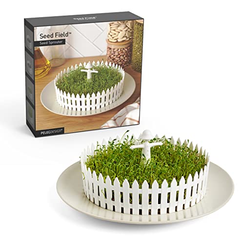 PELEG DESIGN - Seed Field Keimhilfe | Der kleine Garten zum Sprossen-Züchten | Anzuchtschale in Garten Form | Chia Seeds Starter Kit | Garden Plant Set | Geschenk an Weihnachten, Geburtstag, Ostern von PELEG DESIGN