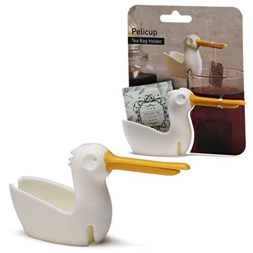 Peleg Design Pelicup: Teebeutelhalter – lustiger Teebeutelhalter in Pelican-Form für Tasse mit Teebeutelablage, Silikonhalter für Teebeutel, Tassen-Teebeutelhalter von PELEG DESIGN