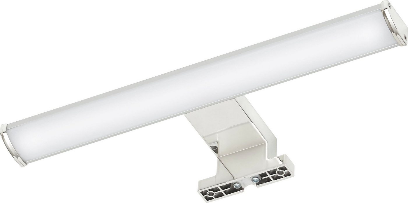 Saphir Aufbauleuchte Quickset LED-Aufsatzleuchte für Spiegel o. Spiegelschrank, LED fest integriert, Kaltweiß, Badlampe 30 cm breit, Silber, Aluminium, 230V, 6W, kaltweiß von Saphir