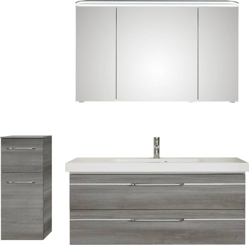 Saphir Badmöbel-Set Balto Sprint 3-teilig, Mineralmarmor-Waschtisch mit LED-Spiegelschrank, (4-St), Badezimmer Set mit Unterschrank inkl Türdämpfer, 3 Türen, 2 Schubladen von Saphir