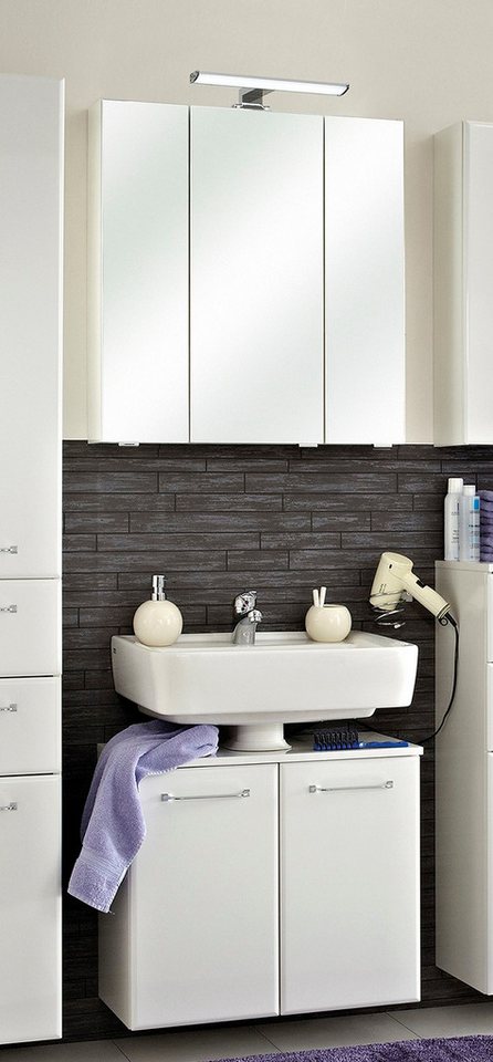 Saphir Badmöbel-Set Quickset 2-teilig, Waschbeckenunterschrank und LED-Spiegelschrank, (Set), ohne Waschbecken, inkl. Türdämpfer, 5 Türen, 6 Einlegeböden von Saphir