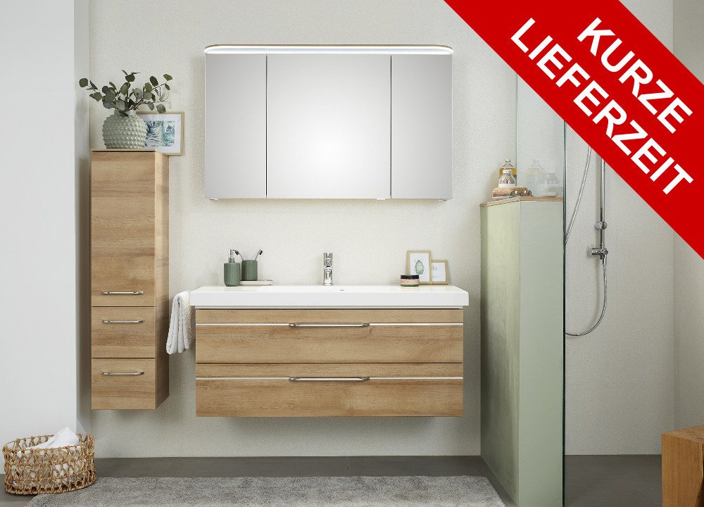 PELIPAL Badmöbel-Set Badmöbel-Set Riviera Eiche: Spiegel, Waschtisch, Unterschrank PELIPAL Badmöbel-Set Badmöbel-Set Riviera Eiche: Spiegel, Waschtisch, Unterschrank von PELIPAL