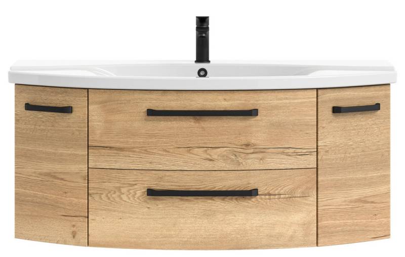 PELIPAL Waschbeckenunterschrank Serie 4010 Waschtischunterschrank Halifax Eiche quer NB 116,3 cm LIEFERUNG OHNE WASCHBECKEN & ARMATUR von PELIPAL