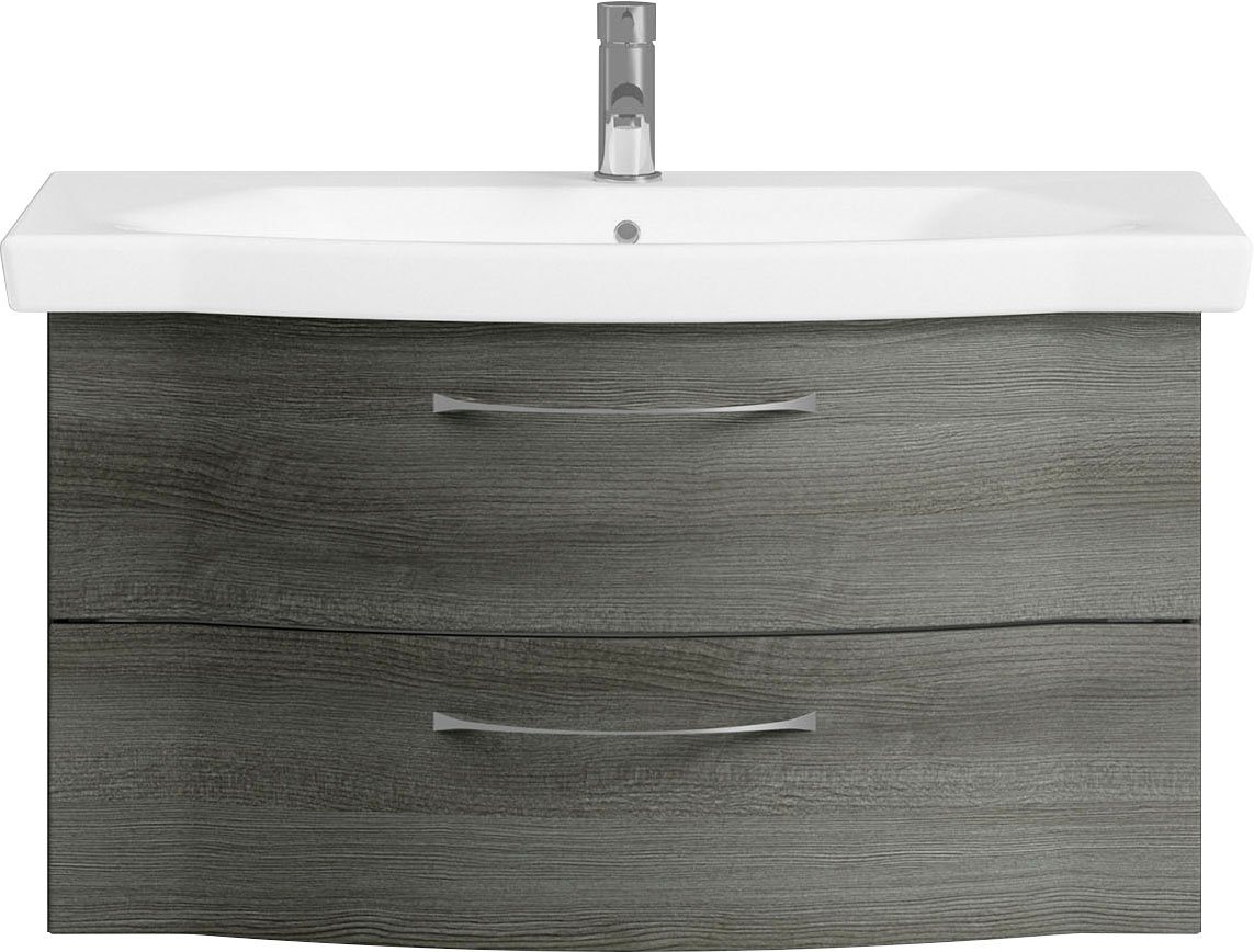 Saphir Badmöbel-Set 6005 Sprint Keramik-Waschtisch, 97 cm breit, (1-St), Waschplatz inkl. Türdämpfer, 2 Schubladen, Waschtisch Set von Saphir