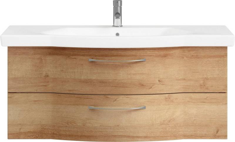 Saphir Badmöbel-Set 6005 Sprint Keramik-Waschtisch mit Unterschrank, 122 cm breit, (1-St), Waschplatz inkl. Türdämpfer, 2 Schubladen, Waschtisch Set von Saphir