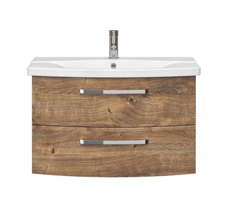 PELIPAL Waschbeckenunterschrank Serie 4010 Waschtischunterschrank Eiche Ribbeck quer NB 80 cm LIEFERUNG OHNE WASCHBECKEN & ARMATUR von PELIPAL