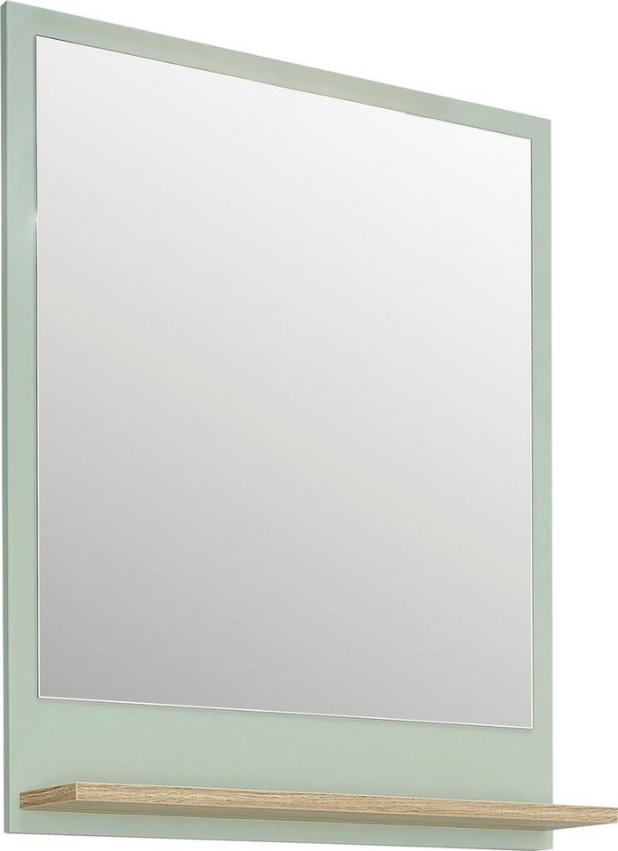 Saphir Badspiegel Quickset 963 Spiegel mit Ablage, 60 cm breit, 74,5 cm hoch, Flächenspiegel Salbei Nachbildung, Riviera Eiche quer Nachbildung von Saphir