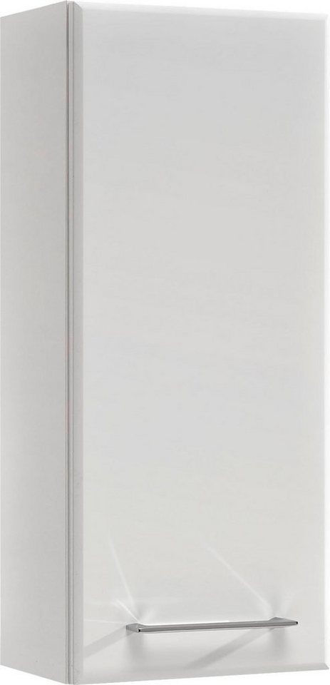 Saphir Hängeschrank Quickset 376 Wand-Badschrank mit 1 Tür und 2 Einlegeböden Badezimmer-Hängeschrank, 30 cm breit, inkl. Türdämpfer, Weiß Hochglanz von Saphir