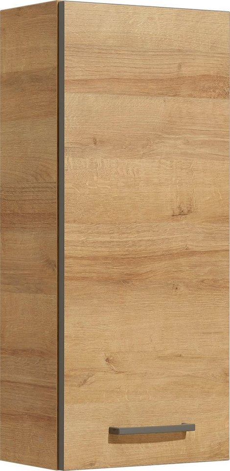 Saphir Hängeschrank Quickset 919 Badschrank 30 cm breit mit 1 Tür und 2 Glas-Einlegeböden Badezimmer-Hängeschrank inkl. Türdämpfer, Griffe in Grau von Saphir