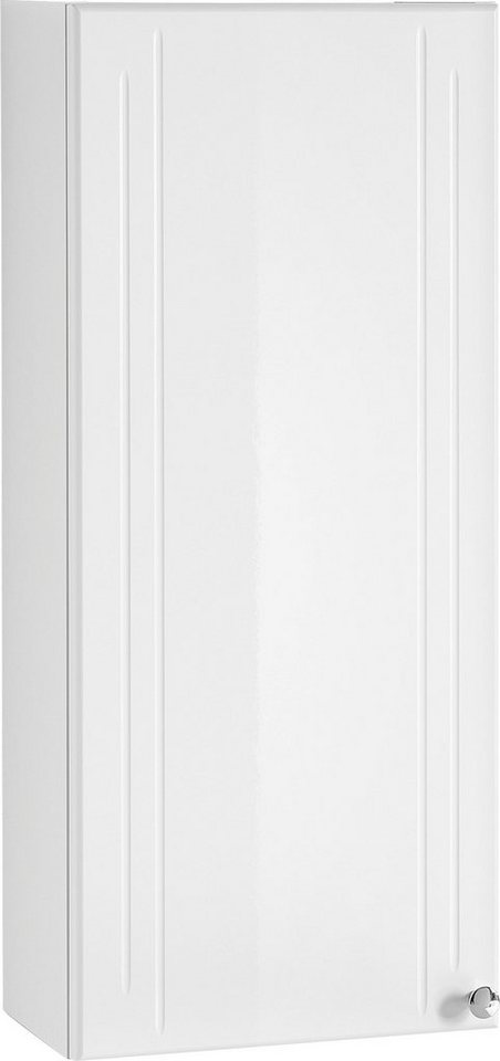 Saphir Hängeschrank Quickset 955 Wand-Badschrank 32,5 cm breit mit 1 Tür, 2 Einlegeböden Badezimmer-Hängeschrank, Weiß Hochglanz, Griffe in Chrom Glanz von Saphir